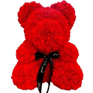 Red Teddy Rose Bear Artificial Flower Rose of Bear Decoration